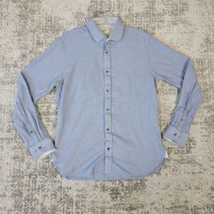 Ted Baker Endurance Dress Shirt Men 16 34/35 Blue Slim Fit Button Up Long Sleeve